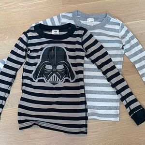 2 Hanna Andersson PJ Tops Size 120cm Darth Vader and Gray Stripe
